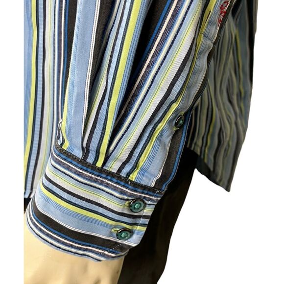 Like New Robert Graham L/S Casual Dress Shirt w/Colorful Vertical Stripes Sz XL - Picture 10 of 14